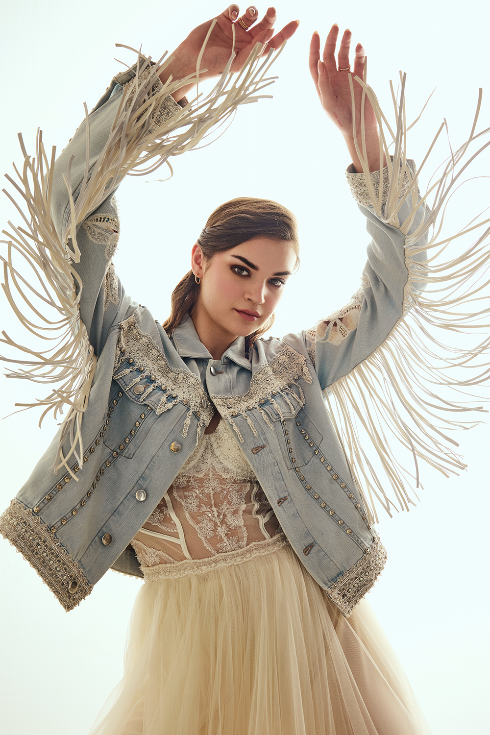 Embroidered Fringes Denim Jacket