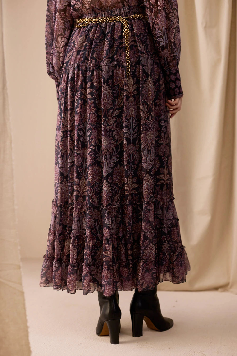 Carmine Botanical Skirt