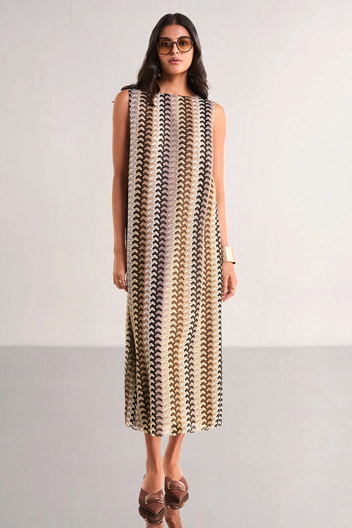 Crochet Knit Back Knot Midi