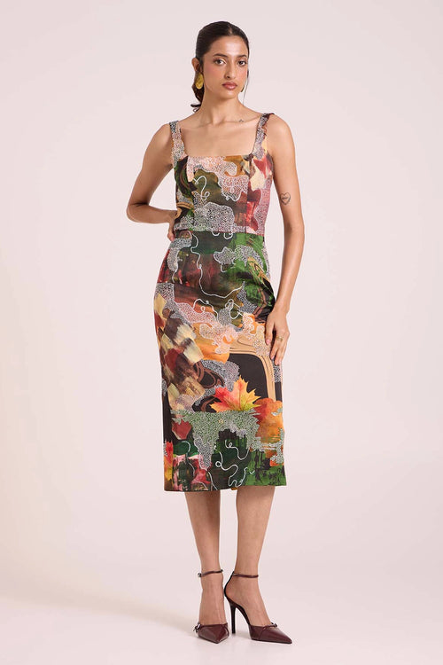 Demeter Embroidered Midi Dress