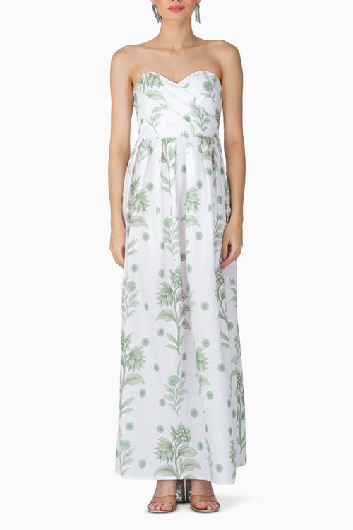 White Blue Coralie Dress