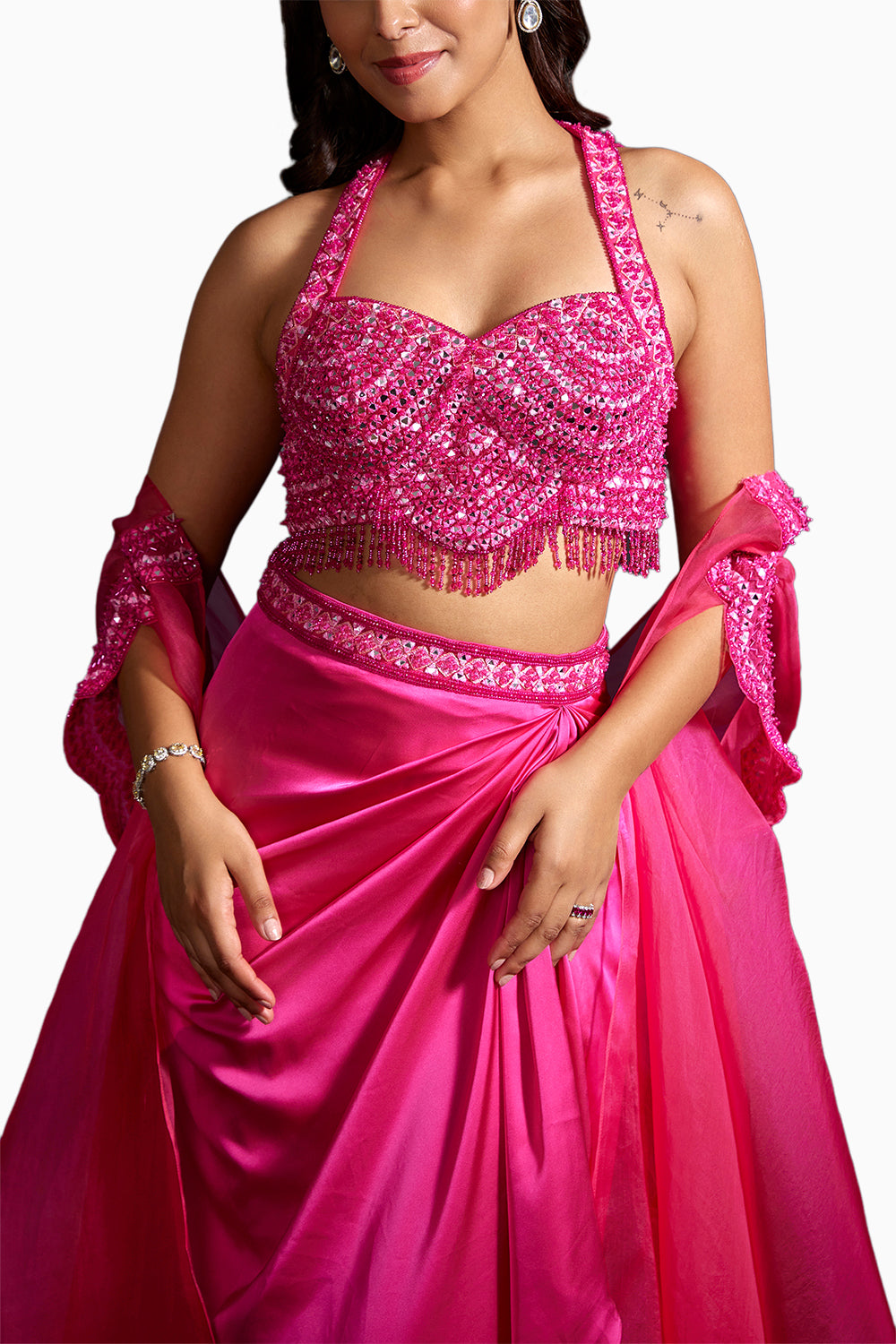 Pink Tahira Embellished Coord Set