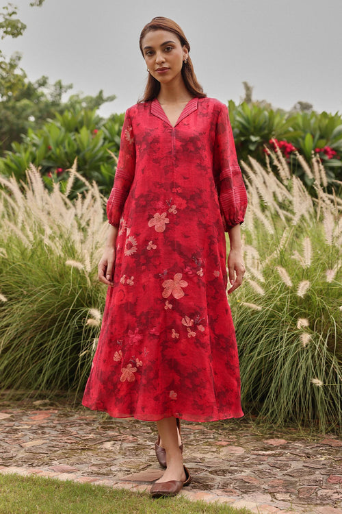 Rosewood Bloom Embroidered Dress