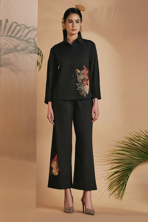 Black Leopard Co-ord Set