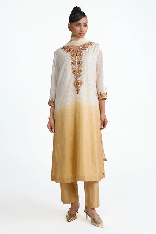 Embroidered Bandhani Suit Set