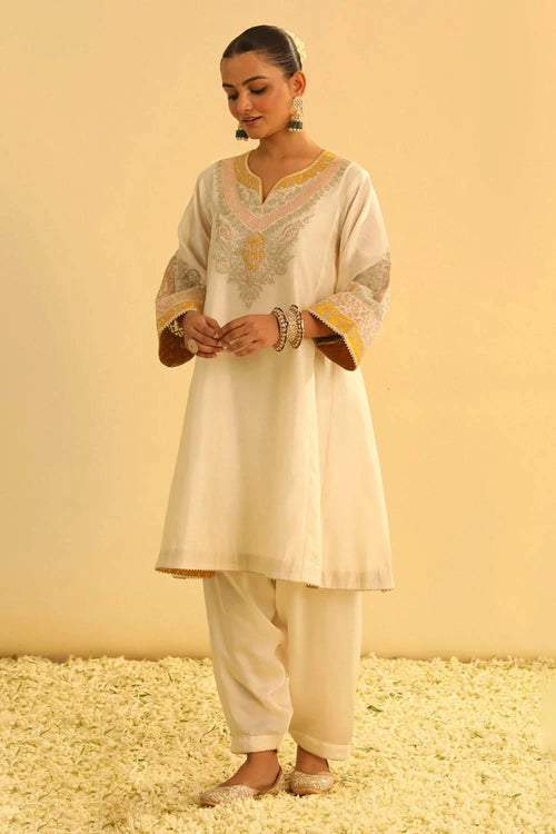 Mehrish Daisy Ivory Chauga with Salwar