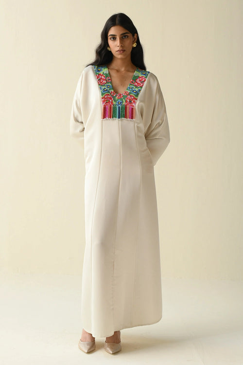 Kaftan With Multicolor Bead Design