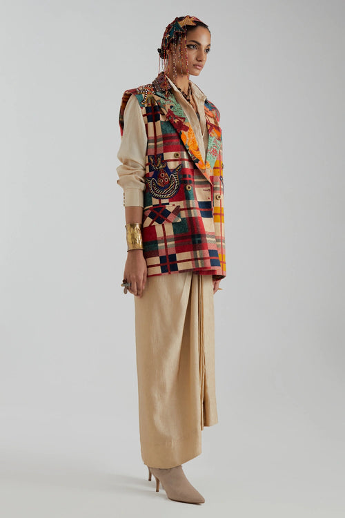 Noori Double Breasted Vest Set