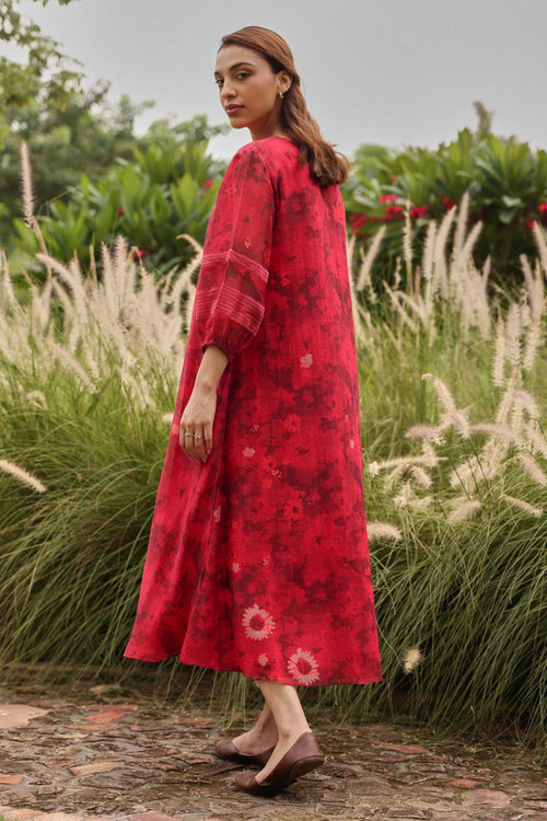 Rosewood Bloom Embroidered Dress