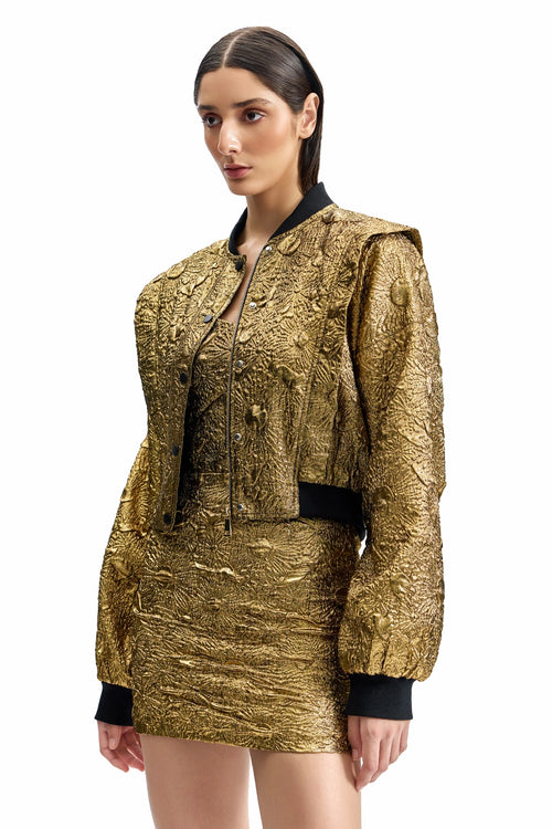 Antique Gold Bomber Jacket