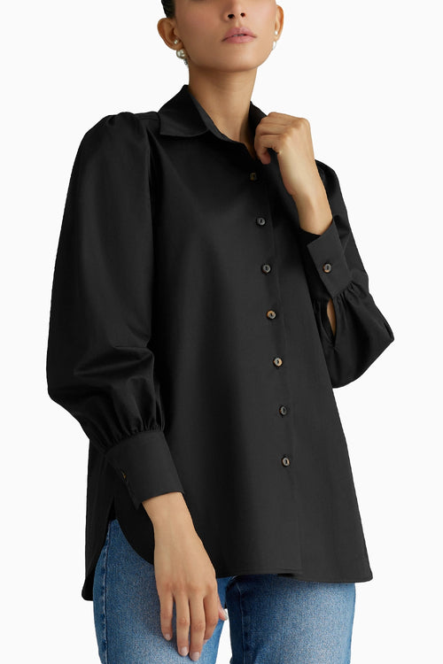 Black Bishop Sleeved Shirt