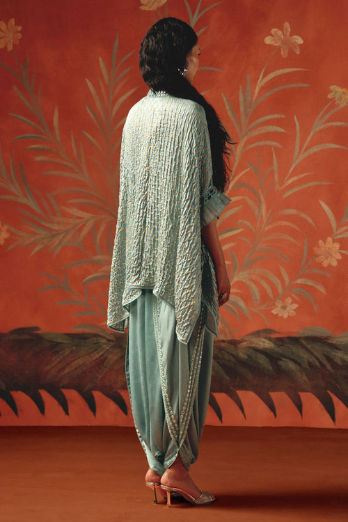 Sea Foam Bandhani Tunic Top