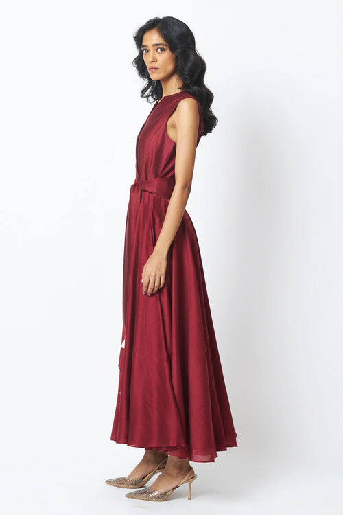 Huda The Venetian Long Dress with Belt