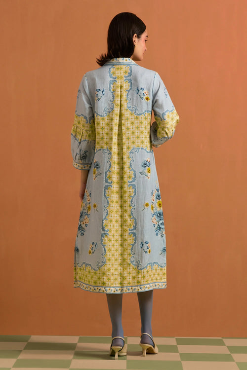 Sky Blue Verdant Shirt Dress