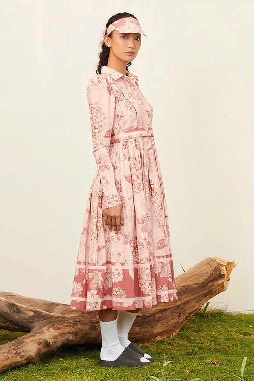 Peach Bunny Collar Dress