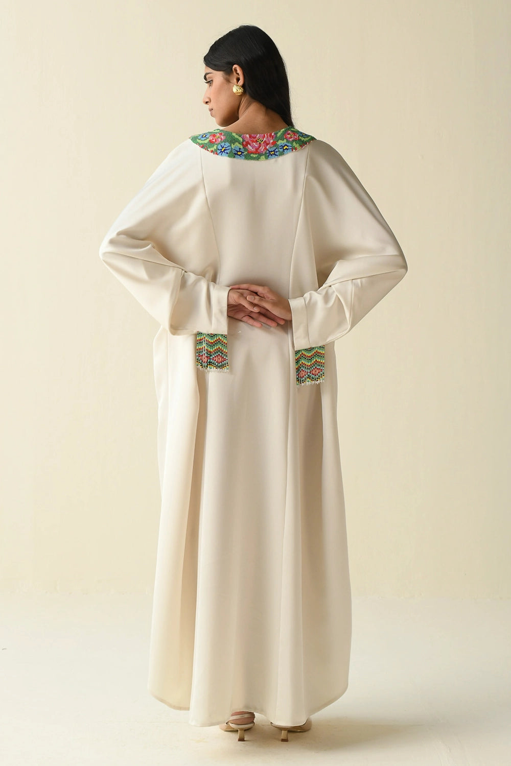 Kaftan With Multicolor Bead Design