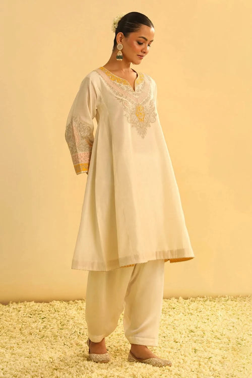 Mehrish Daisy Ivory Chauga with Salwar