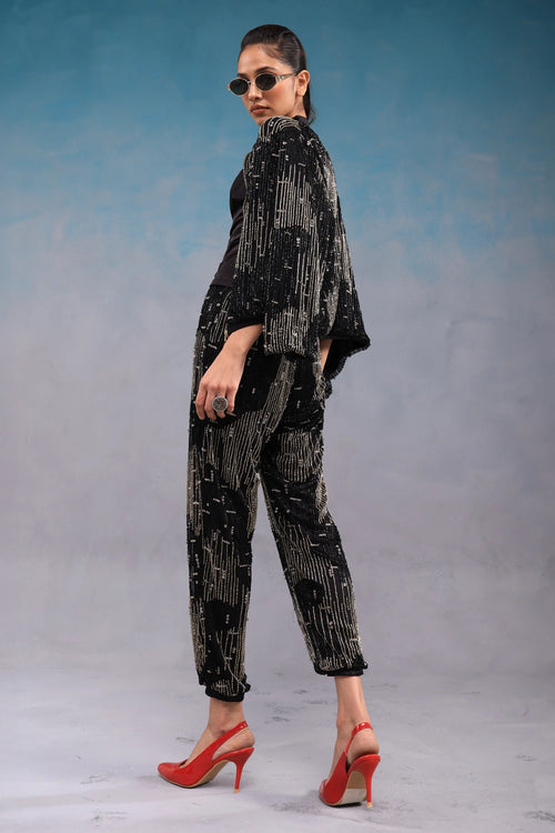 Black and Gold Broken Line Pant