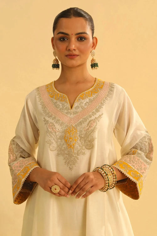 Mehrish Daisy Ivory Chauga with Salwar