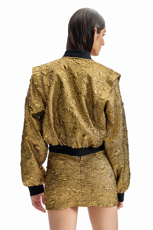 Antique Gold Bomber Jacket