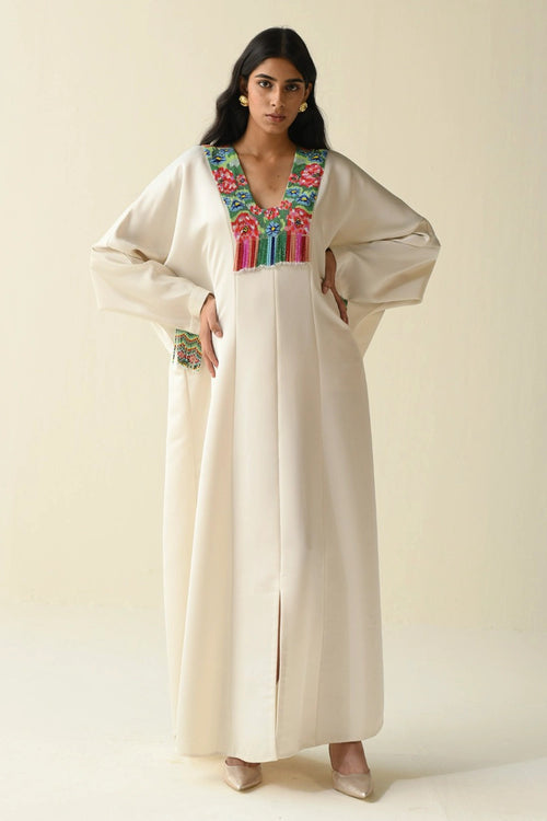 Kaftan With Multicolor Bead Design