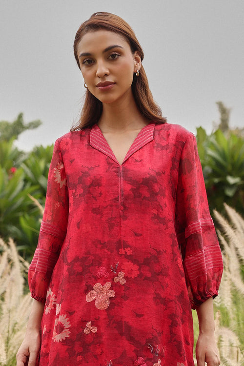 Rosewood Bloom Embroidered Dress