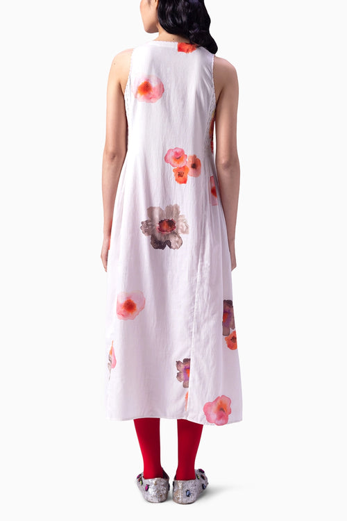 Yuki White Ella Print Dress