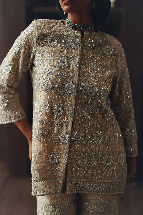 Fasana Round Neck Jacket And Sharara Set
