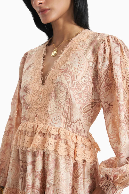 Blush Paisley Tier Dress