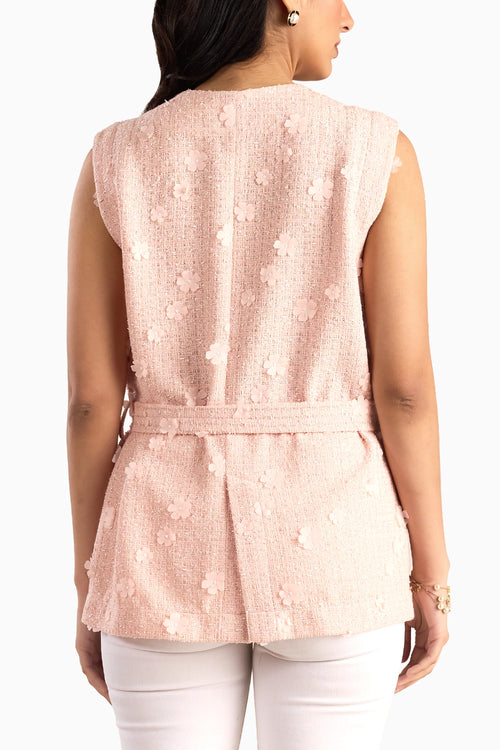 Blush Floral Belted Coat