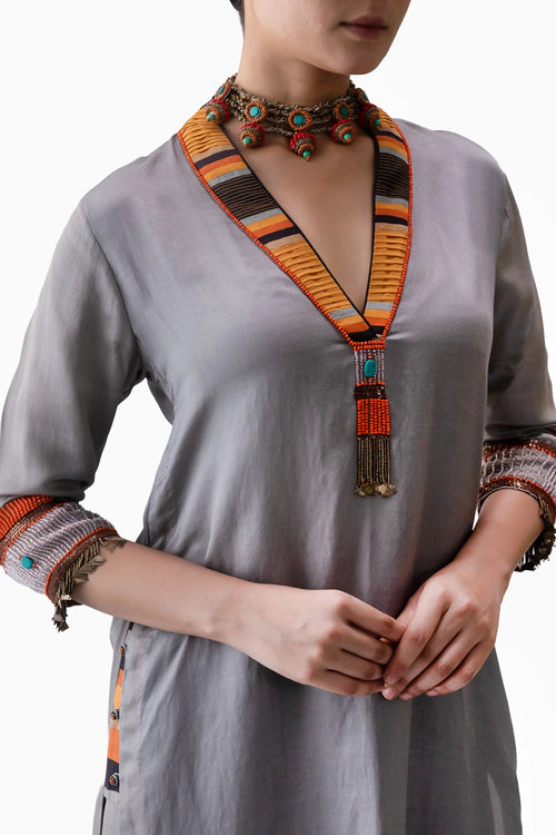Grey Dzong Kurta