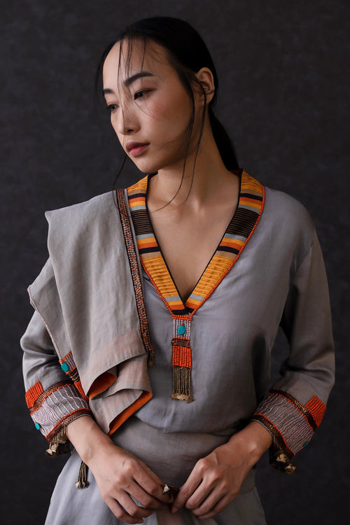 Grey Dzong Kurta