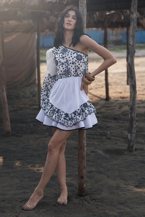 Floral One Shoulder Dress