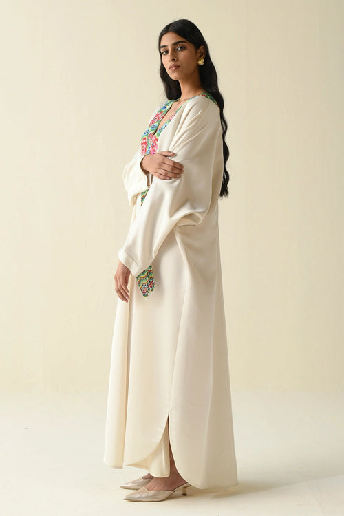 Kaftan With Multicolor Bead Design