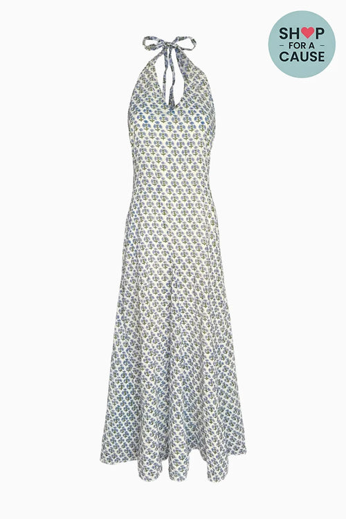 White Blue Nargis Dress