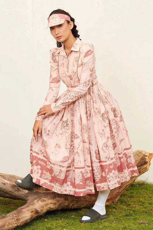 Peach Bunny Collar Dress