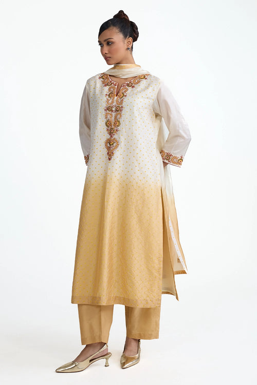 Embroidered Bandhani Suit Set