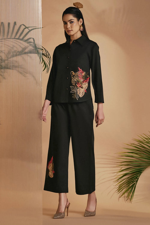 Black Leopard Co-ord Set