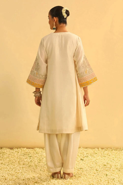 Mehrish Daisy Ivory Chauga with Salwar
