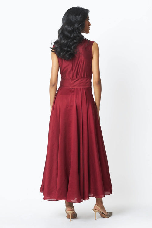 Huda The Venetian Long Dress with Belt