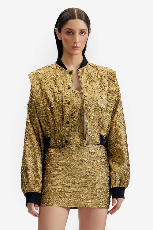 Antique Gold Bomber Jacket