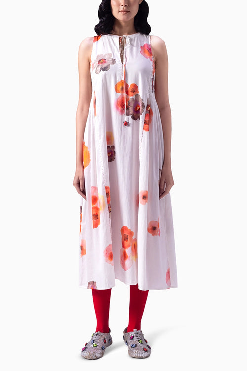 Yuki White Ella Print Dress