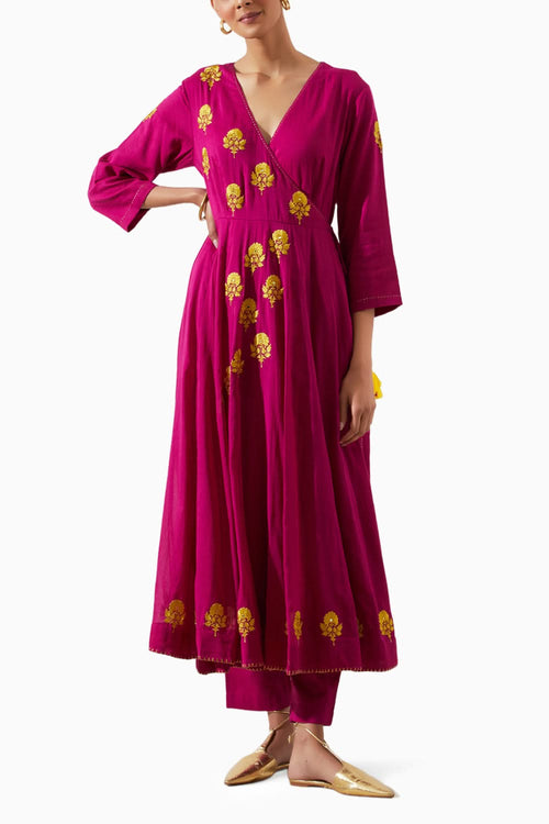 Van Champa Kali Kurta Set