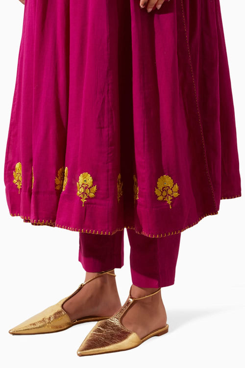 Van Champa Kali Kurta Set