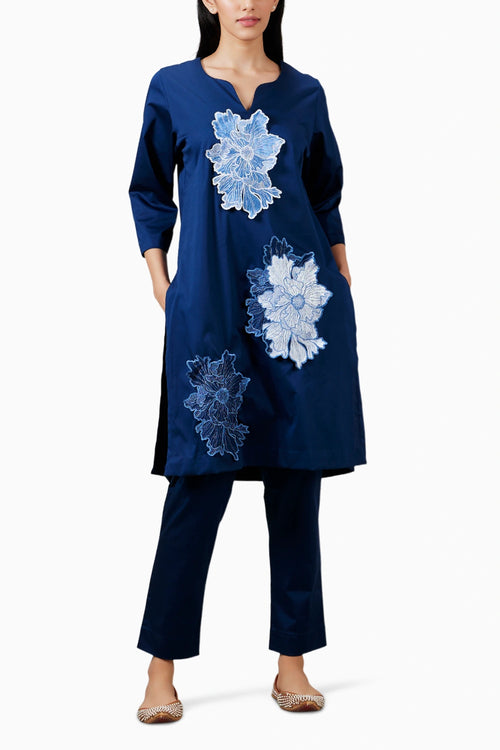Azure Bloom Kurta Set
