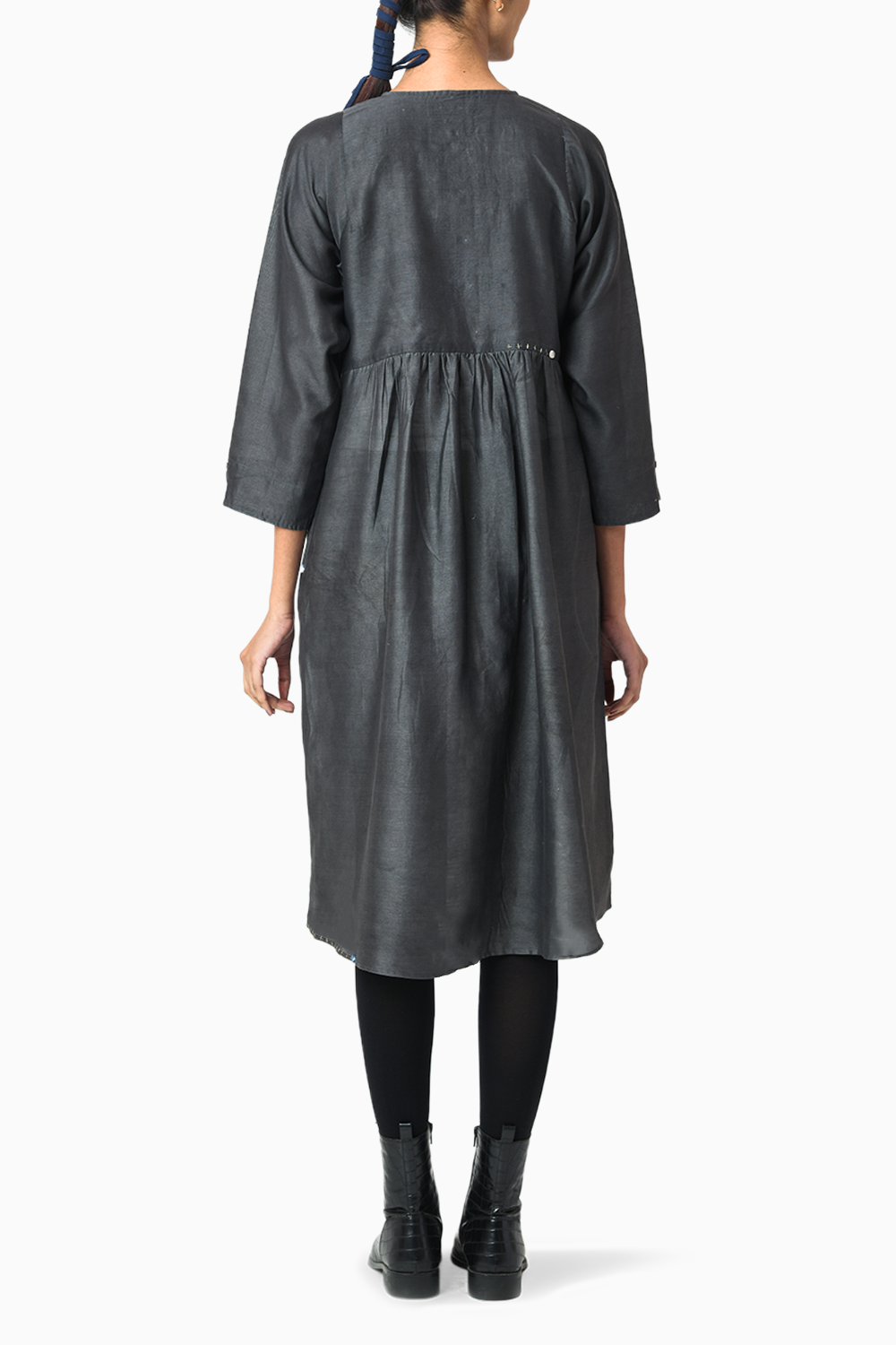 Americano Charcoal Chanderi Dress