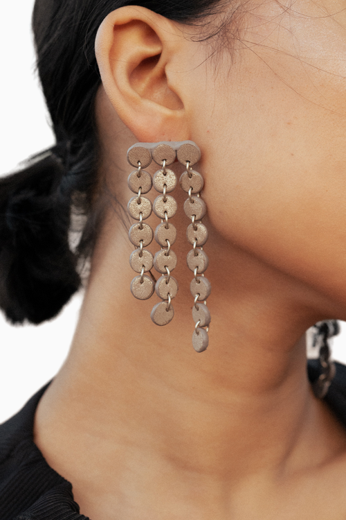 Gold-Green Droplet Earrings