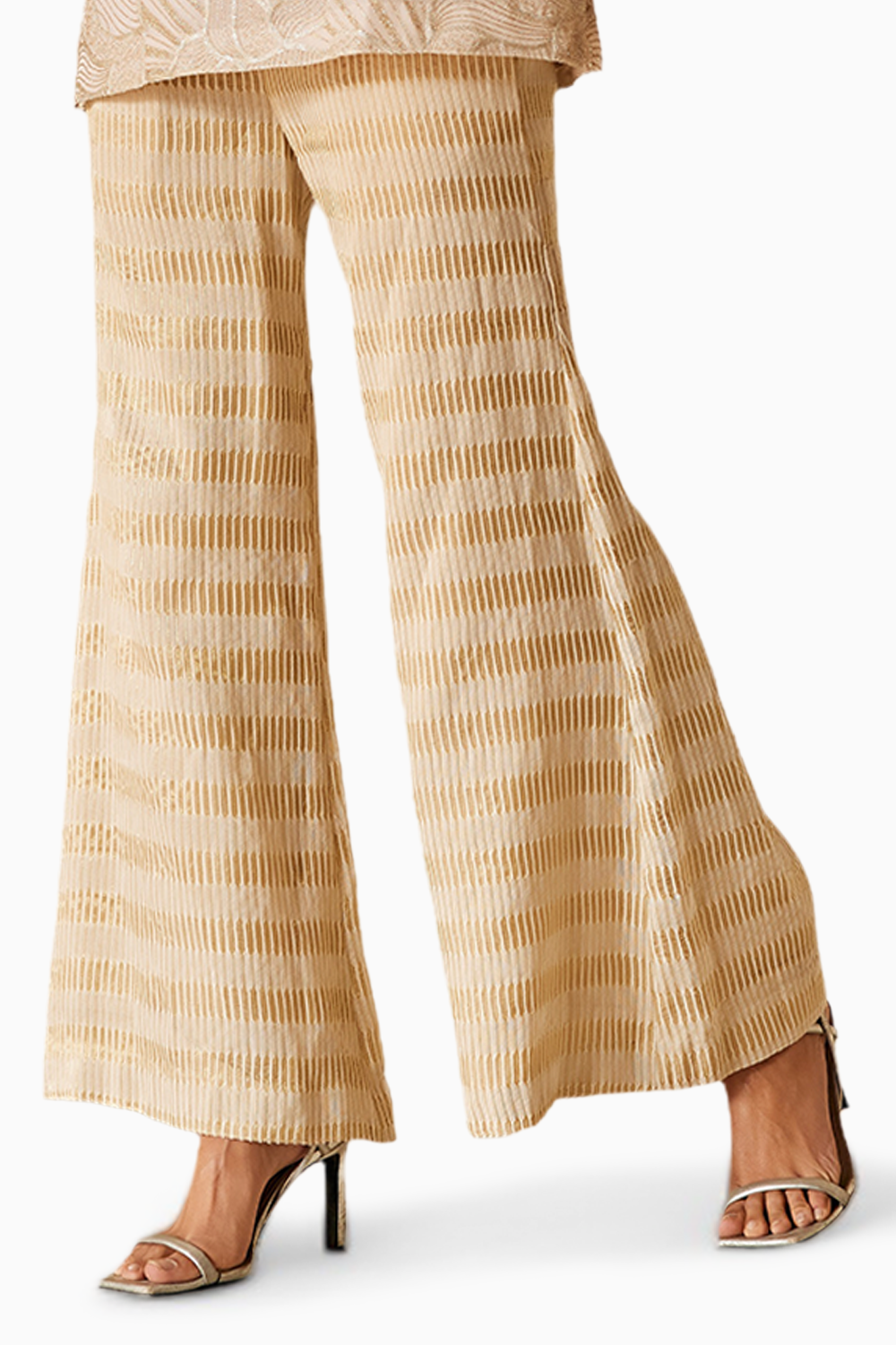 Ivory and Gold Tissue Pants