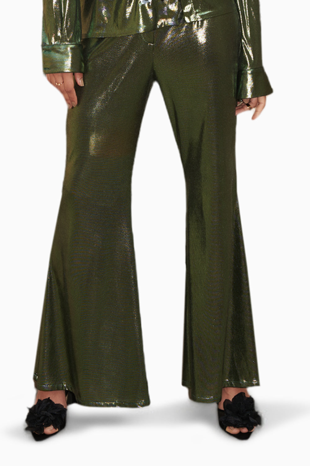 Metallic Green Pants