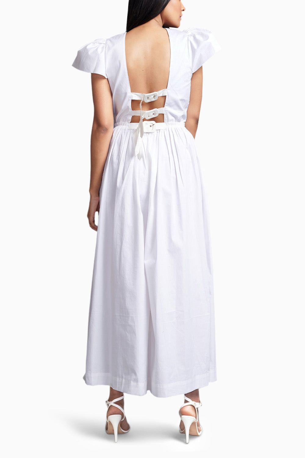 White Jumpsuit With Embroidery